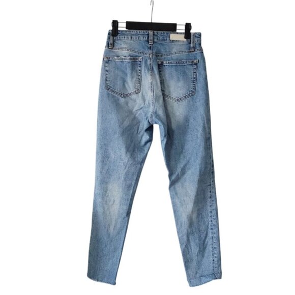 Tailor Made Munich Ultra High Rise Slim Straight Distressed Button Fly Jeans 26 - Picture 3 of 9